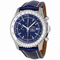 Breitling Navitimer World Blue Dial Chronograph Mens Watch A2432212-C651BLCD