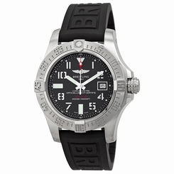 Breitling Avenger II Seawolf Black Dial Black Rubber Automatic Mens Watch
