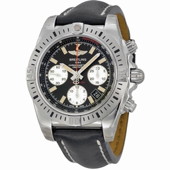  BREITLING MEN'S BLACK CROCODILE LEATHER BAND AUTOMATIC WATCH AB01442J-BD26LS