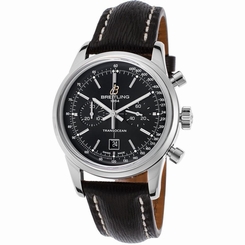 BREITLING WOMEN'S BLACK PIG SKIN LEATHER BAND AUTOMATIC WATCH A4131012-BC06SA
