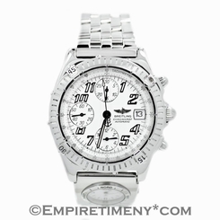 Breitling Chronomat UTC A13350 Stainless Steel White Dial Automatic Men's Watch