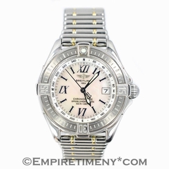 Breitling A67365 Two-Tone 18K & S/S Mother Of Pearl Dial Quartz Women's Watch