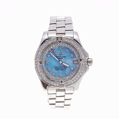 BREITLING COLT OCEANE A77380 STAINLESS STEEL BLUE MOP DIAL QUARTZ WOMENS WATCH