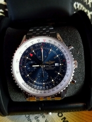 Breitling Navitimer World Chronograph Blue Dial Papers