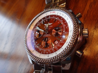 Breitling Bentley Motors A25362 COPPER 48mm SS Chrono Auto Date BOX/PAPERS