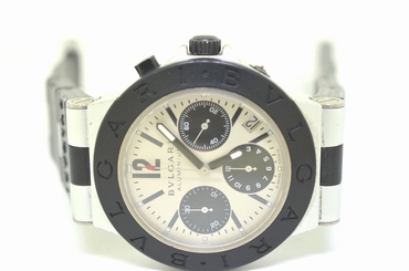 Bvlgari Aluminum Diagono Chronograph Automatic Rubber Strap Men's Watch