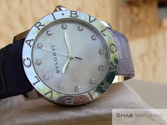 BVLGARI BULGARI BBL37S REF.101894 DIAMONDS DIAL STEEL AUTOMATIC WATCH LADIES