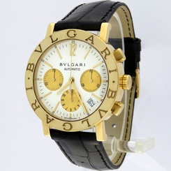 Bvlgari Bvlgari 18K Solid Gold BB 38 GL CH Automatic Chronograph Watch 38mm B/P