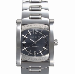 Pre-Owned BVLGARI Assioma AA44C14SSD Men's SS Dark Blue Automatic Watch, MD