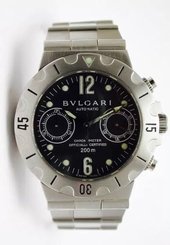 Bvlgari Diagono Unisex Scuba Chronograph 38mm Automatic Watch In Stainless Steel