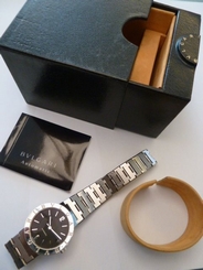 BVLGARI BB33SS Analog, Contemporary, Black Dial SS Automatic Unisex Wristwatch