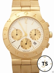 Bvlgari Diagono Chronograph 18K Yellow Gold 35mm White Dial CH35G Watch