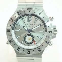 Pre-Owned BVLGARI Diagono Professional GMT40S Men's SS Silver Automatic Watch,MD
