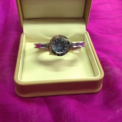 Luxury diamond Bvlgari bangel watch for woman.