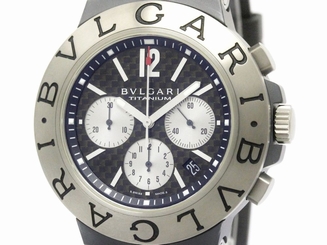 Polished BVLGARI Diagono Chronograph Titanium Carbon Watch TI44TACH (BF111832)