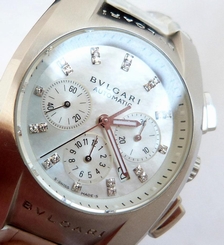 Bvlgari Ergon EG35S CH Chronograph Automatic Mother-of-Pearl & Diamond Box/Paper