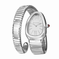 New Bulgari Serpenti 101828 Stainless Steel Quartz 35mm Watch SP35C6SS.1T/L