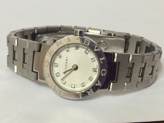 BVLGARI "BVLGARI BVLGARI" BB33SS 12P Diamonds SS Quartz Women's Watch Date Round