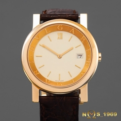 BULGARI   ANFITEATRO  AT 35 GL  18K  YELLOW  GOLD  QUARTZ  MEN'S