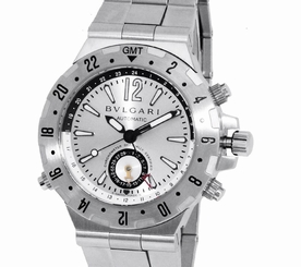 Pre-Owned BVLGARI Diagono Professional GMT40S Men's SS Automatic Silver Watch,MD
