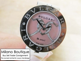 Authentic BVLGARI B-Zero 1 Heart diamond BZ30S SS Lady's Quartz Watch