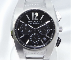 Pre-owned Bulgari Ergon Chrono EG 40S CH Black Dial SS Automatic Mens Watch,AS