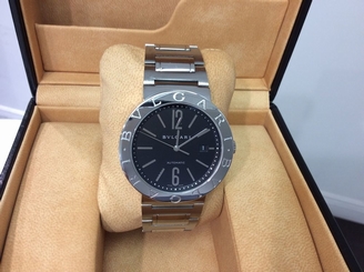 BVLGARI Ref. BB42SS AUTO 42mm S/Steel Black Dial Men's Watch. Full Set! Superb!!