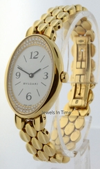 Bvlgari Oval 18k Yellow Gold & Diamond Ladies Quartz Watch OV 32 G