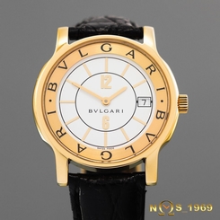 BULGARI SOLOTEMPO ST 35 G 35MM CASE 18K GOLD QUARTZ UNISEX