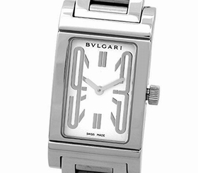 Authentic BVLGARI watch Rettangoro Quartz RT39S ladies used Wristwatch White
