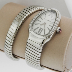 Bvlgari Bulgari Serpenti SP35C6SDS.1T Diamond Stainless Steel NEW Retail: $8,800