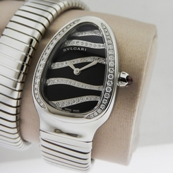 Bvlgari Bulgari Serpenti SP35BDSDS.2T Stainless Steel DIAMOND Ret: $13,200