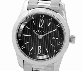Authentic BVLGARI watch solo tempo Quartz ST30S ladies used Wristwatch black