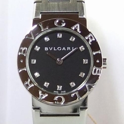 Pre-Owned BVLGARI Bvlgari Quartz SS 12P Diamond Black Women's Watch BB26SSD, ML