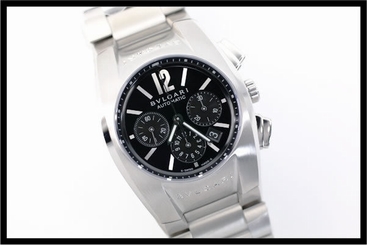 Pre-Owned Bulgari Ergon Chrono All SS Black Dial Men's Auto Watch EG35BSSDCH,MR