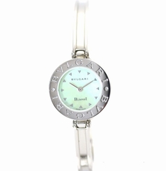 Pre-Owned BVLGARI B.zero1 BZ22S Ladies SS Green Shell Dial Quartz Watch, MD