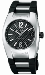 New BVLGARI Elgon Automatic SS/Rubber Carbon Black Dial Men's Watch EG35BSVD,MR