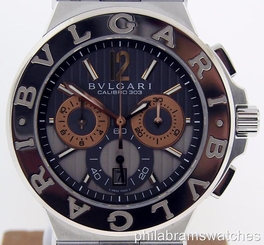 Bulgari Diagono Calibro DG42C14SWGSDCH 42mm Steel Anthracite Rose Gold B&P