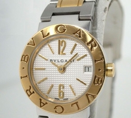 Pre-Owned BVLGARI Bvlgari Bvlgari BB23SG Ladies SS/Gold White Quartz Watch, MD