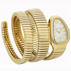 New Bulgari Serpenti 101923 Stainless Steel & 18KYG Quartz Watch SP35C6GDG.2T