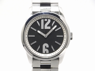 Used[A] Watch Men BVLGARI Sorotenpo ST37S Quartz Gray dial SS G6F