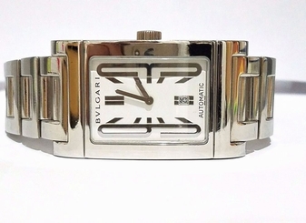 Mens BVLGARI Rettangolo 45mm Stainless Steel Bracelet RT45S Automatic 1 owner
