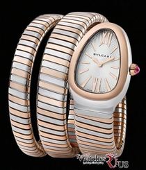 Bvlgari New SERPENTI SP35C6SPG.2T 35mm Steel & Pink Gold Box/Paper/Warrnty #BV3