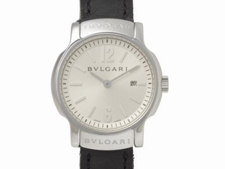 Pre-Owned Bulgari Sorotenpo SS/Leather Silver Dial Women's Wristwatch ST29S, MR
