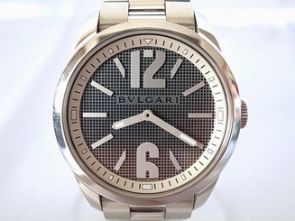 Pre-Owned Bulgari Sorotenpo SS Black Dial Men's Quartz Wristwatch ST37S, MR