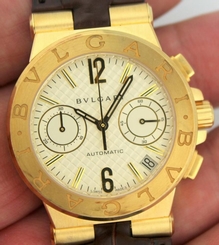Bvlgari Bulgari Diagono DG 35G CH 18K Gold Chronometer Automatic Watch $18.9K