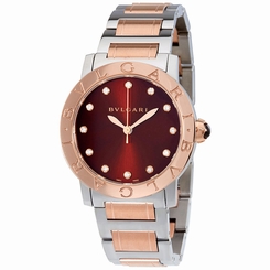 Bvlgari BVLGARI Brown Lacquered Diamond Dial 18k Pink Gold Ladies Watch 102157