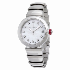 Bvlgari LVCEA Automatic White Mother of Pearl Diamond Dial Stainless Steel