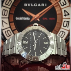  Bulgari Diagono LCV38S Mens Automatic Watch Stainless Steel Black Dial Date 