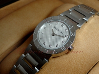 Bvlgari Bulgari Ladies Quartz, Silver Diamond Dial - Steel, Ref # BB26WSS/12N